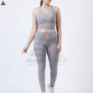 Conjunto Deportivo de Yoga para Mujer Talla Grande, Leggings de Cintura Alta, 2 Piezas, Cintura Elástica, Sujetador Deportivo, Logotipo Personalizado en la Parte Delantera, Spandex/Poliéster - Product Image 6
