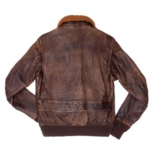 Premium Leather <b>Bomber</b> <b>Jacket</b> with <b>Shearling</b> Collar Men's Winter <b>Jacket</b> - Product Image 2
