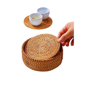 Plaque de rotin durable paille tissée plateau de service rond tapis de décoration écologique vente en gros vietnam meilleure qualité matériaux naturels c - Product Image 6