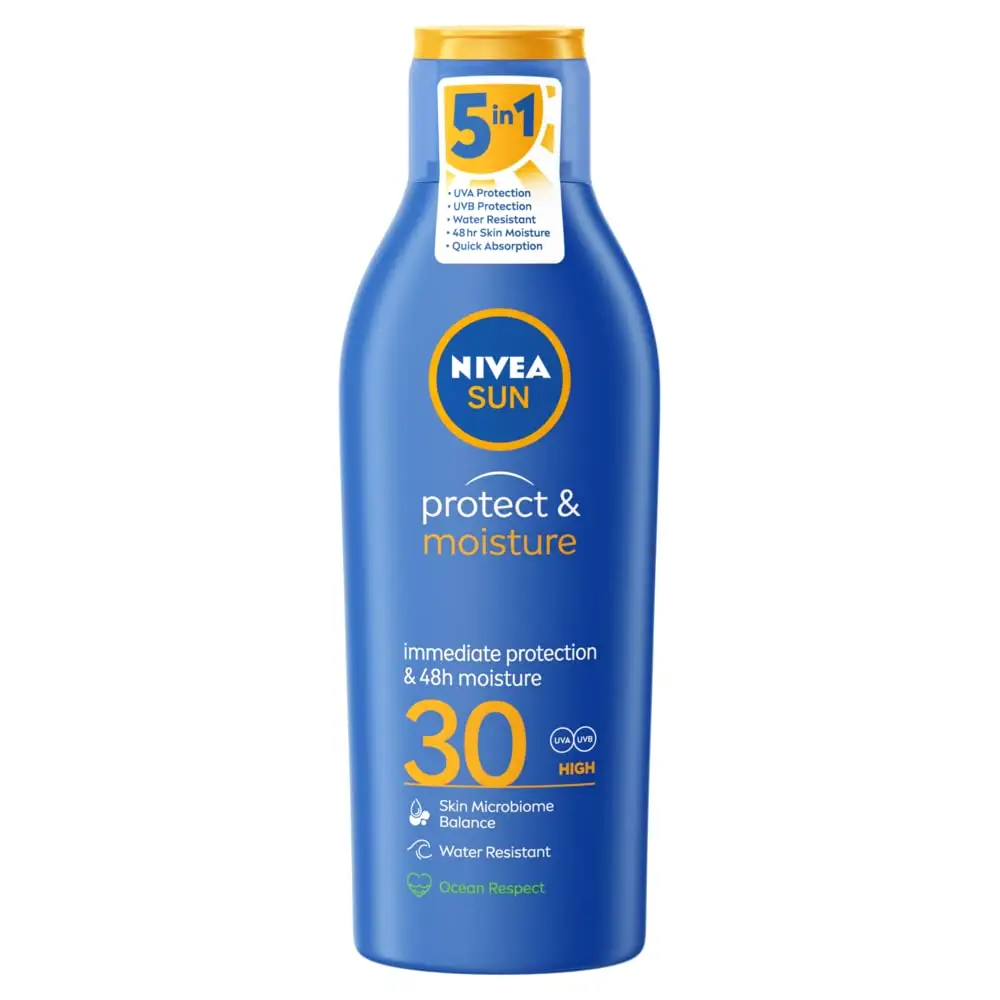 100% Pure Quality Nivea Sun Protect and Moisture Moisturising Sun Lotion SPF 30-200 ml At Best Cheap Wholesale Pricing