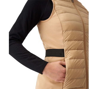 Chaleco impermeable con cuello levantado informal ultraligero, cierre de cremallera, chaleco acolchado a prueba de viento, prendas de vestir exteriores, diseño de patrón Regular - Product Image 3