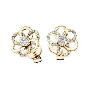 กรงเล็บเพชรสำหรับผู้หญิงดีไซน์สวย1.4ct ทรงมนประดับด้วยดอกไม้ดีไซน์สวยในห้องปฏิบัติการสีทอง14K - Product Image 3