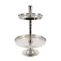 Hochwertige Umweltfreundliche Aluminium 3-Stufige Vernickelte Kuchenständer Tischdekoration Cupcake Gebäck Servierplatte mit Individuellem Logo