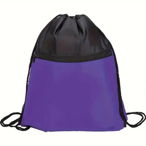Sac à dos décontracté personnalisable Sac à dos à cordon Léger Poche zippée pour les sports de gymnastique Personnalisé votre propre motif de logo - Product Image 2