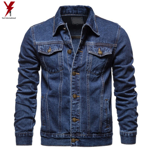 Chaquetas de mezclilla de primavera para hombre, chaqueta vaquera informal de Color sólido con un solo pecho, chaquetas ajustadas de algodón para hombre - Product Image 6