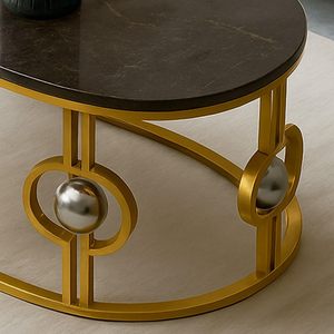 โต๊ะกาแฟพร้อมฐานที่แข็งแรงและท็อปหรูเหมาะสำหรับห้องนั่งเล่นในสวนหรือตกแต่งลาน - Product Image 2