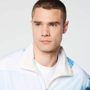 Chaqueta Cortavientos Personalizada Azul y Blanca con Estampado, Ligera, con Cremallera Completa, Ropa Exterior para Hombre, Moda Urbana - Product Image 5