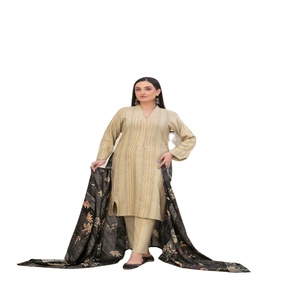 Belle collection de costumes à impression numérique pour femmes indiennes pakistanaises 3 pièces élégantes par Tawakkal Vol DIRRAN pour fête - Product Image 1