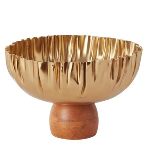 Admirable or froissé bord bol de service moderne de haute qualité métal chocolat bol élégant vaisselle plat décoratif - Product Image 5