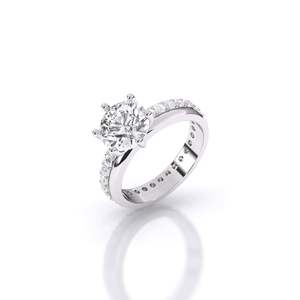 Anillo solitario minimalista con diamante de corte redondo de 2.45 ct, color F, claridad VS, diamante cultivado en laboratorio en oro de 14 quilates, para ocasiones especiales y fiestas. - Product Image 3