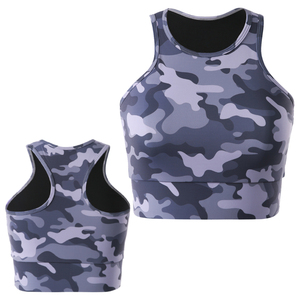 Premium Seamless Heat-Transfer Printed <b>Halter</b> Brassiere Women Yoga Fitness Gym Running Quick Dry Breathable Plus Size Front - Product Image 1