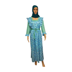 Premium 100% Cotton Organza Jalabiyat Kaftan Floor Length Printed Floral <b>Dress</b> <b>Modest</b> Islamic <b>Party</b> Wear Washable - Product Image 3