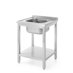 Tavolo da Cucina Profilato con Ripiano 600x600x(H)850mm, Profondità di Montaggio 600mm HENDI - Product Image 1