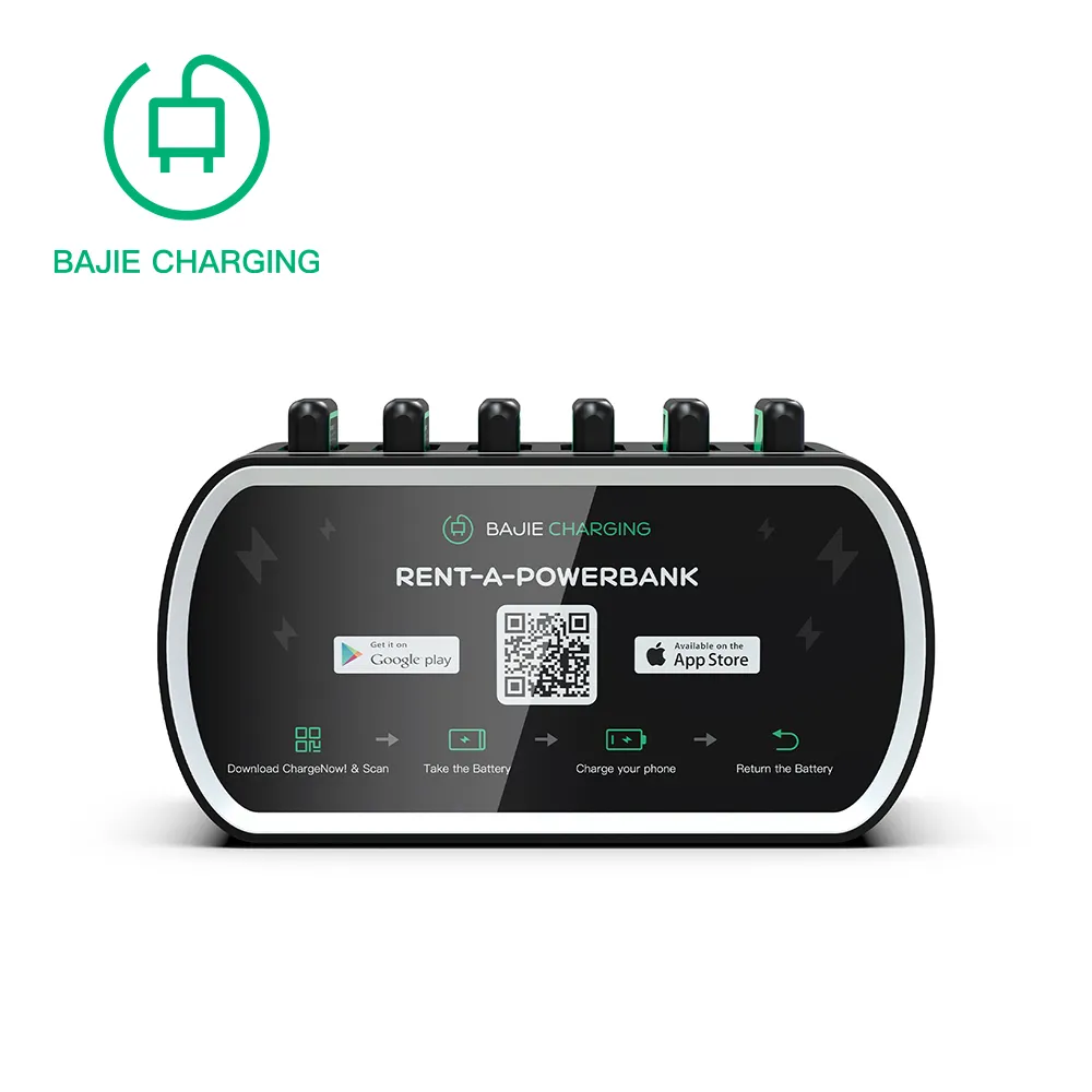 CTB Certigication CQC Certigication 6スロット共有Powerbank Station bajie充電自動販売Het laadstation powerbank