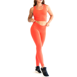 Combinaison de sport en nylon et spandex pour femme, marque privée, vêtements d'entraînement de haute qualité, de fitness, de yoga, 2 pièces - Product Image 1