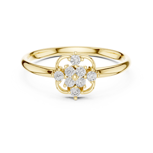 14K Diamond <b>Open</b> <b>Ring</b> with Heart Shape Stone for Engagement - Product Image 5