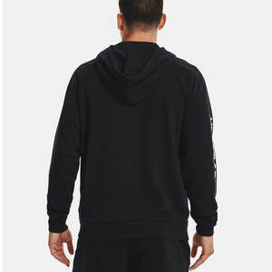 Chaqueta de invierno pesada de moda para hombre, sudaderas con capucha y logotipo personalizado con cremallera, sudadera de algodón multicolor, patrón sólido, Color negro - Product Image 2