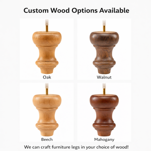 Short Turned Wooden Furniture Leg <b>Black</b> Solid Wood <b>Sofa</b> <b>Bed</b> Cabinet Leg OEM Custom Factory Supplier - Product Image 3