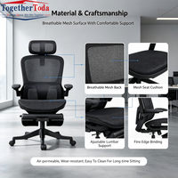 Chaise de bureau ergonomique réglable en maille avec repose-pieds, accoudoirs 4D, chaise inclinable pour ordinateur, pour la maison, le bureau et le lieu de travail