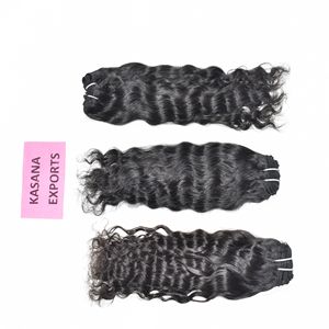 100% vietnamien luxe 14 pouces sans colle perruque ondulé brut naturel indien Double trame Machine pour les femmes noires Extensions de cheveux humains - Product Image 4