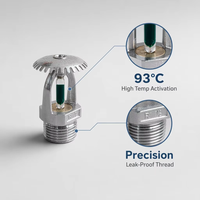 Tête de sprinkler d'incendie en laiton chromé avec impression de logo personnalisée, filetage standard, pour la sécurité des chambres d'hôtel, fiabilité du débit d'eau