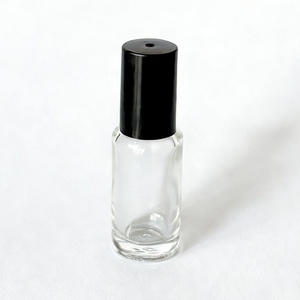 Flacon à bille en verre pour <span class=keywords><strong>parfum</strong></span> et huile essentielle, avec bouchon noir, verre transparent, vide, rechargeable, emballage cosmétique - Product Image 1