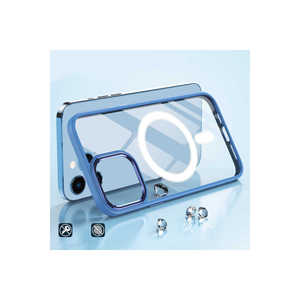Coque en silicone chromé bleu marine Netzy compatible MagSafe pour iPhone 13 Pro Max, forme rectangulaire, style Ins, transparente - Product Image 6