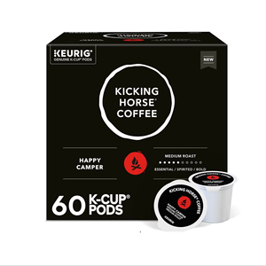 Café Kicking Horse, Happy Camper, Cápsulas de Café Individuales para Keurig K-Cup, Tueste Medio, Caja de 60 Unidades - Product Image 1