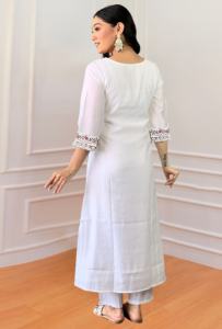 Trendmalls, arte étnico para mujer, seda, bordado Floral, secuencia de trabajo, con Dupatta Salwar () para boda - Product Image 3