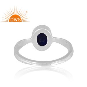 Dernier modèle de bague empilable en argent sterling fin avec pierres précieuses lapis lazuli naturelles Fabricant de bijoux personnalisé - Product Image 5