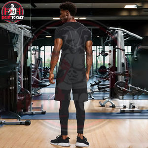 Bon fournisseur, nouveau service OEM tendance, vêtements de compression de fitness de haute qualité, ensemble de rashguard imprimé en spandex/nylon 2 pièces pour - Product Image 5