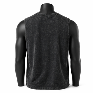 Camiseta sin mangas vintage para hombre con lavado ácido, estampado de letras góticas, estilo urbano, camiseta holgada tipo culturismo, chaleco de algodón personalizado para verano - Product Image 2