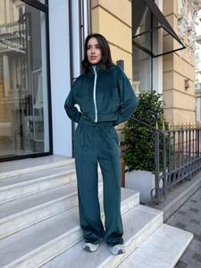 2025 invierno hombre Casual sólido 100% algodón transpirable ecológico de talla grande chándal - Product Image 5