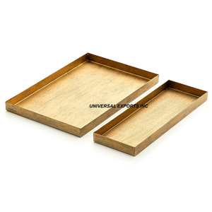 Plateau de service en bois de luxe blanc lavé à la main plateau design élégant et élégant plateau de service décoratif écologique nouveau plateau de service - Product Image 3