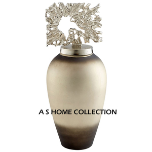 Vase à fleurs en métal au design moderne avec un look incroyable Vase à fleurs avec couvercle pour la décoration du sol Vases en métal - Product Image 1