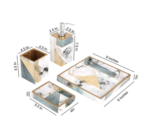 Juego de baño MDF esmalte personalizado impreso accesorios de baño diseño decorativo de madera juego de baño para hoteles - Product Image 3