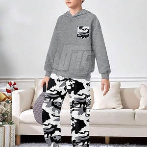 ชุดวอร์มเด็ก สวมใส่สบาย ชุดกีฬาสองชิ้น ชุดวอร์มเด็กสำหรับใส่ในชีวิตประจำวันและไปโรงเรียน - Product Image 3