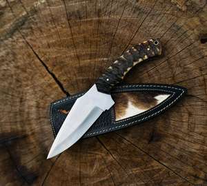 มีดล่าสัตว์คุณภาพสูง พรีเมียม ขายดี ด้ามทำจากเขาควาย ใบมีดตรง รับประกัน 3 ปี ทนทานสูง เหมาะสำหรับกิจกรรมกลางแจ้ง - Product Image 5