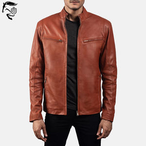 Veste de mode d'hiver personnalisée pour hommes, style haut en cuir véritable, grande taille, tissu tissé haute position du logo avant - Product Image 3