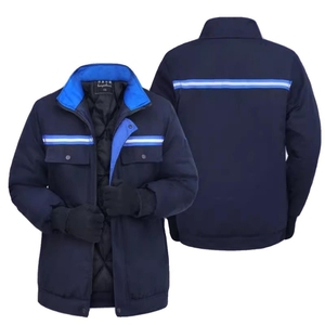 Veste de sécurité à manches longues pour homme avec fermeture éclair, matériau réfléchissant, veste de travail de nuit, logo personnalisable - Product Image 1