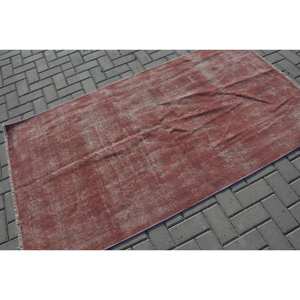 Alfombra turca Vintage de 3,6x6,6 pies de lana roja tejido plano respaldo de látex 10mm de espesor Patchwork Rectangular pasillo rompecabezas diseño 3D - Product Image 2