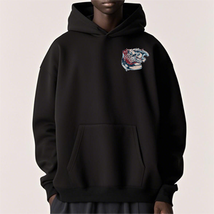 Sweat à capuche noir personnalisé pour hommes avec imprimés créatifs en coton 100% Il est confortable Hoodies - Product Image 5