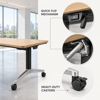 Ensemble de tables de conférence pliantes de grande taille, mobilier de bureau moderne, table de formation mobile pour salle de réunion flexible