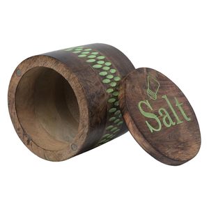 Recipiente de Madera Torneada Artesanal con Tapa, Frasco Decorativo Multiusos para Especias, Condimentos y Hierbas - Product Image 3