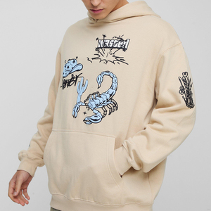 Offre Spéciale Street Wear Puff Impression Sweat À Capuche Pour Garçons Haute Qualité Tissu Doux Surdimensionné Hommes Puff Impression À Capuche En Bas quantité minimale de commande - Product Image 2