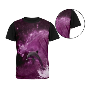 Nueva llegada: Camiseta para hombre con estampado de galaxia, camiseta premium para hombre con diseño de paneles, estilo moderno con bloques de color, ropa casual urbana. - Product Image 5
