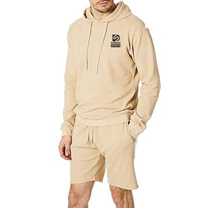 2026 <b>Top</b> Sale Wholesale Men Slim Fit Hoodie Short Set Cotton Fleece Fabric With Front Logo Hoodie And Short Set For Online Sale - Product Image 3