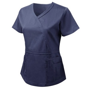 Uniforme médico de enfermera, conjuntos de traje de uniforme médico de enfermera, ropa de médicos de tela de punto, de verano cómodo para mujer de Color personalizado sólido - Product Image 6