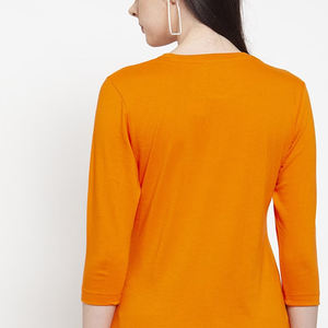 Camisa de mujer de longitud corta con logotipo personalizado de alta calidad Color sólido cuello redondo manga larga nueva llegada Casual servicio OEM ofrecido - Product Image 5