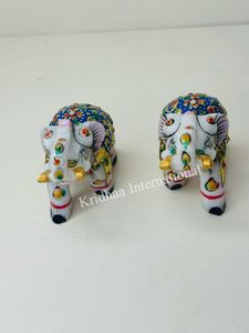 ที่ตั้งรูปช้างตกแต่งทำด้วยมือรูปปั้นสัตว์สวยงามตกแต่งด้วยหินอ่อน - Product Image 2